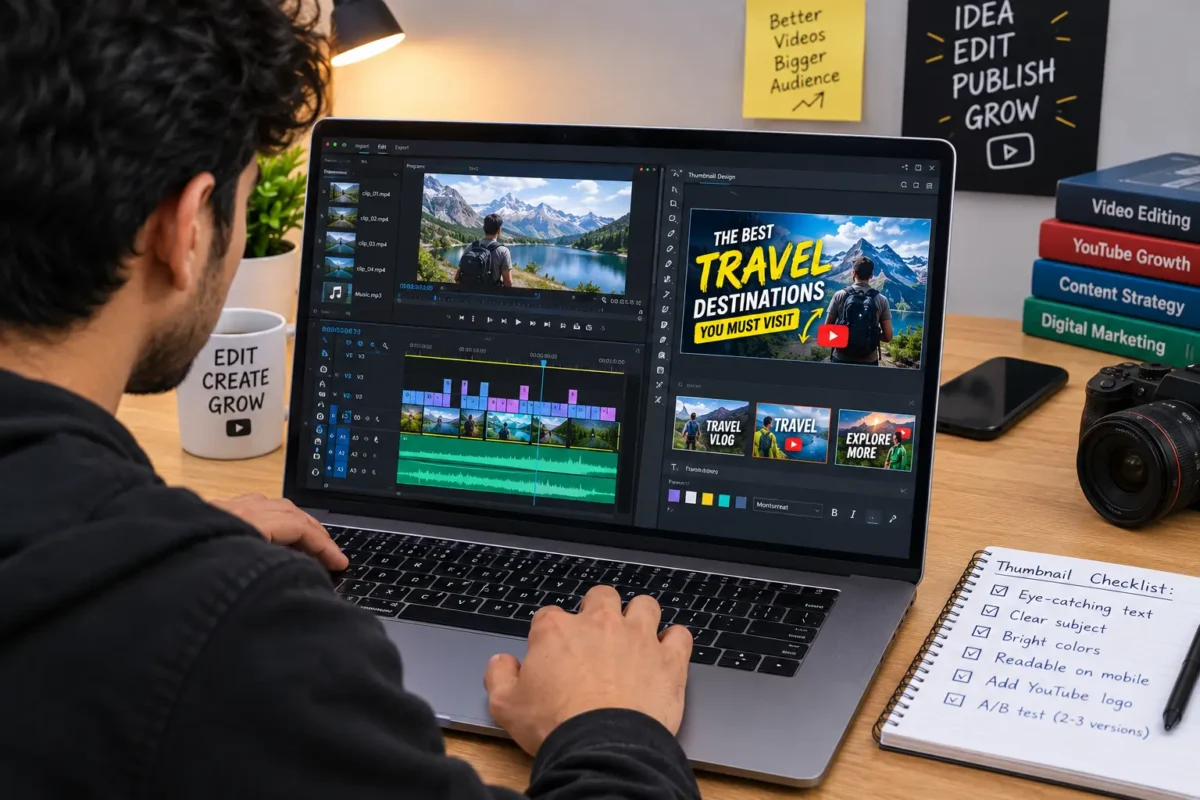Editing YouTube videos and designing thumbnails with AI tools